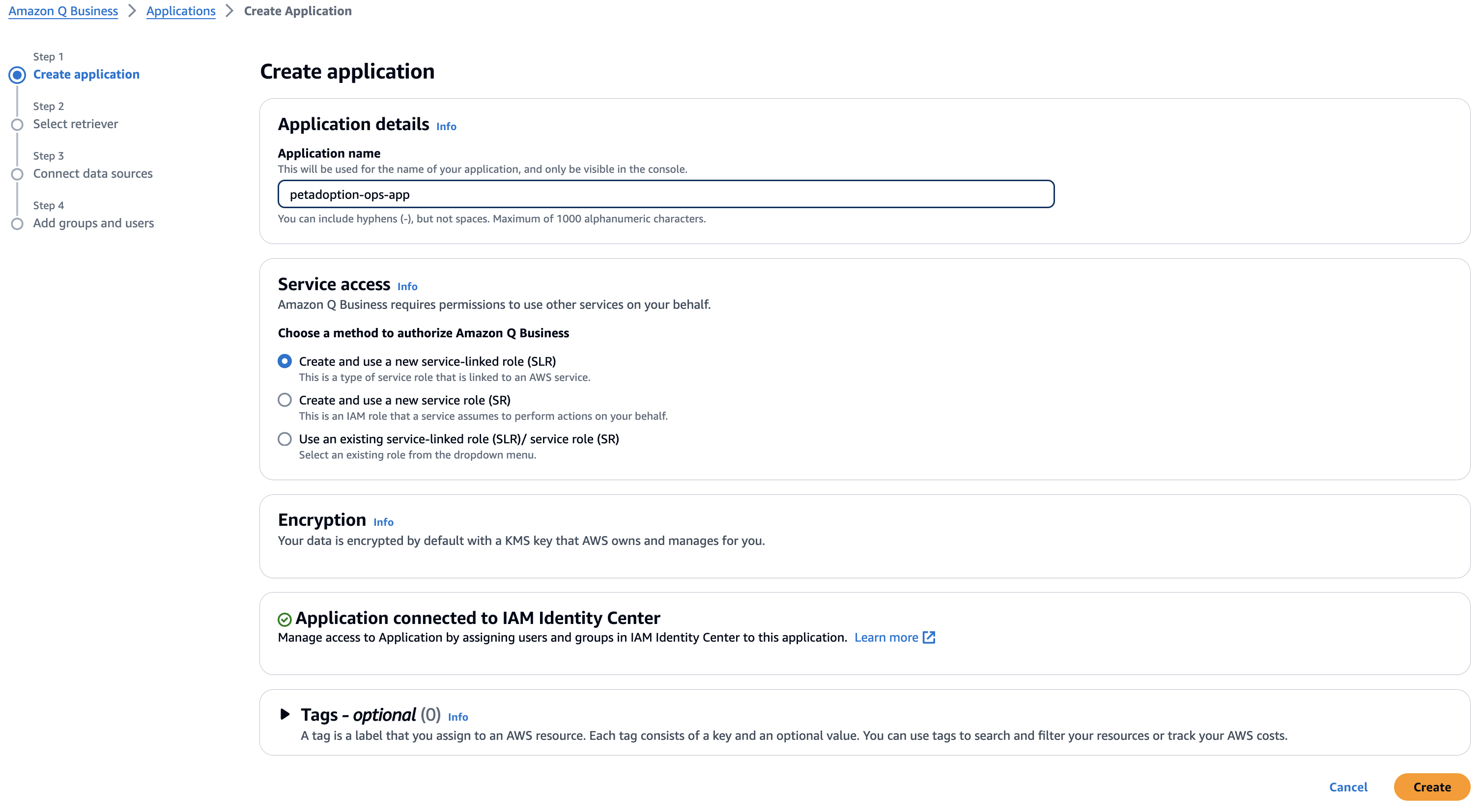 Creating the Q business app